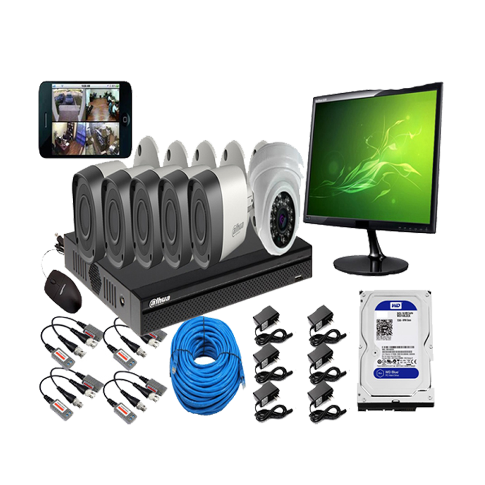 Dahua 2 MP CCTV Camera Package With All Accessories - PKG - 6M