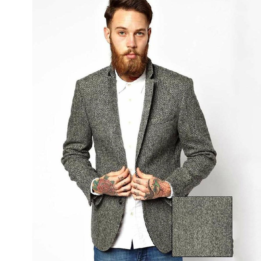 Synthetic Casual Blazer For Men - Deep Grey - BLR-11