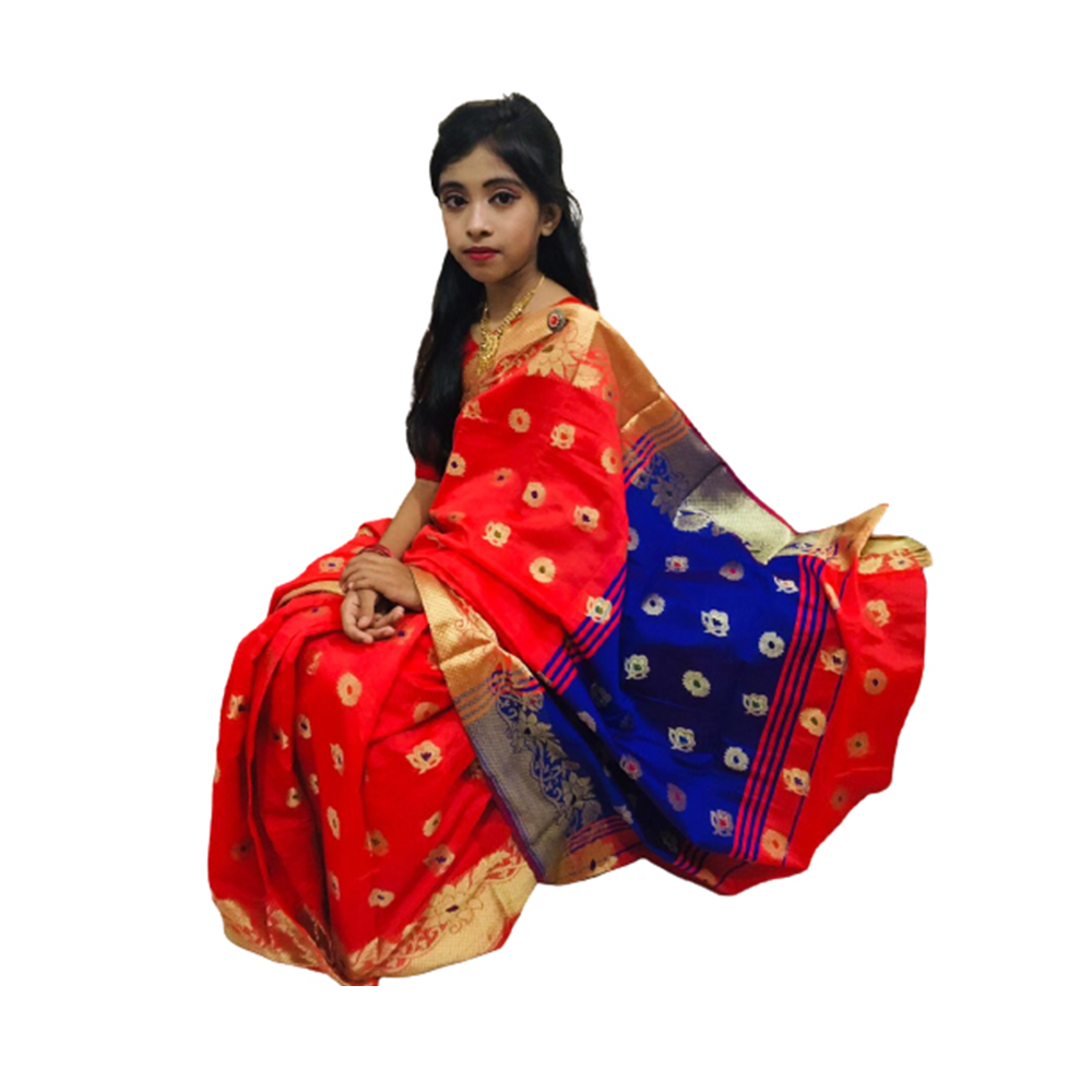 Exclusive Baby Katan Saree - Multicolor - SM-10