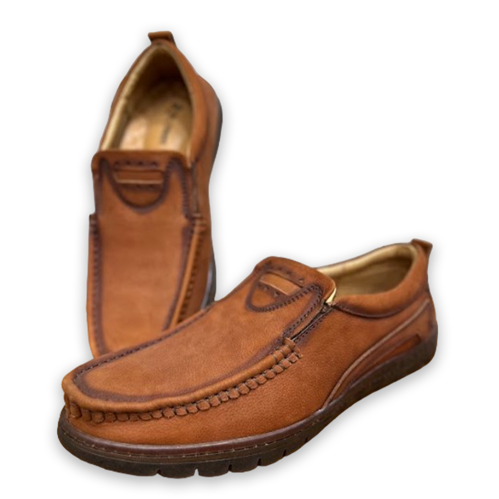 Leather Casual Shoes For Men - Brown - S3