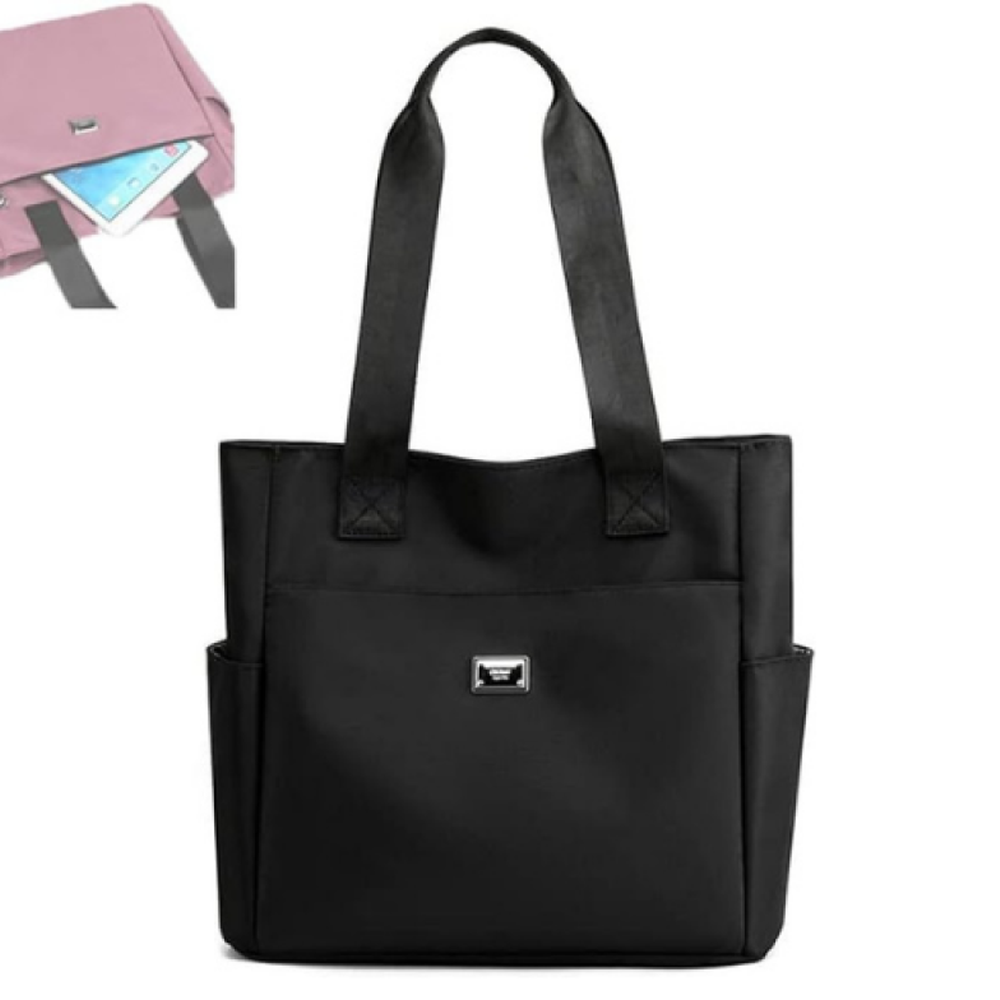 Nylon Shoulder Bag - Black - 648