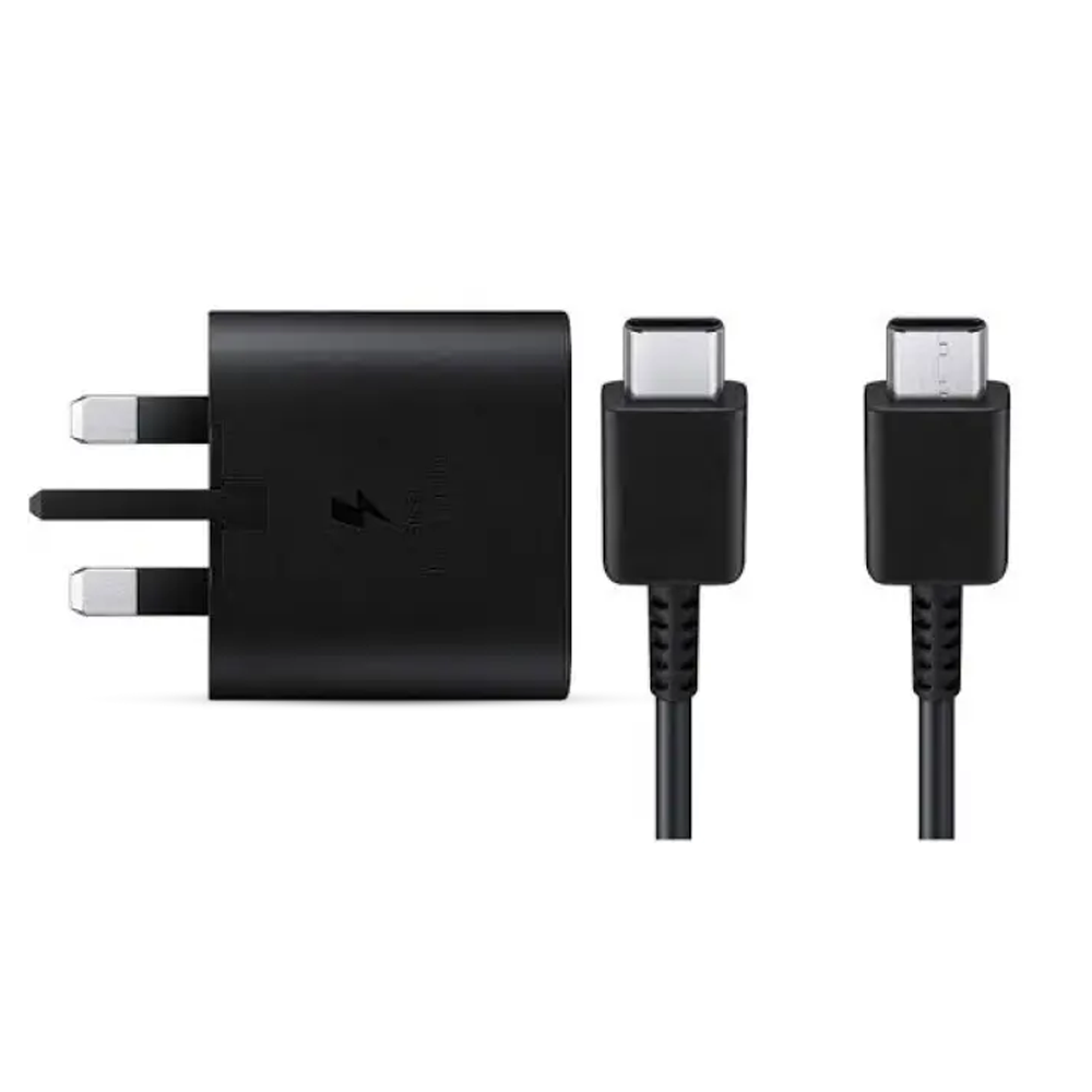 Samsung 45W Fast Charging 3 Pin Adapter with TypeC to TypeC Cable Black