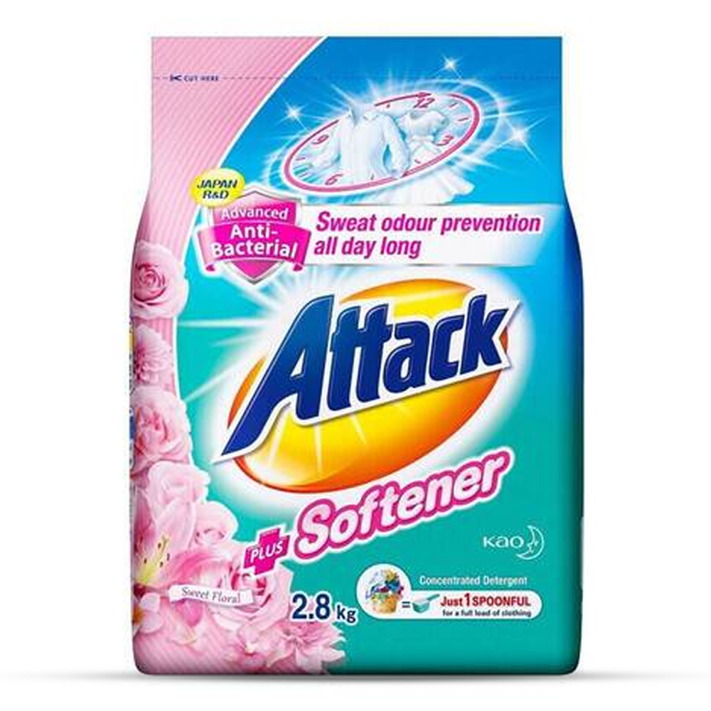 Attack Plus Colour Softener Detergent Powder - 2.8kg