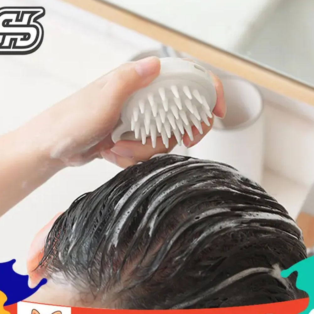 Pack of 02 Pcs Flexible Reusable Shampoo Brush - White