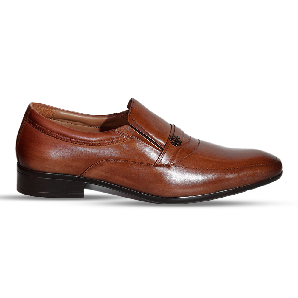 Zays Leather Formal Shoe For Men - Brown - SF108