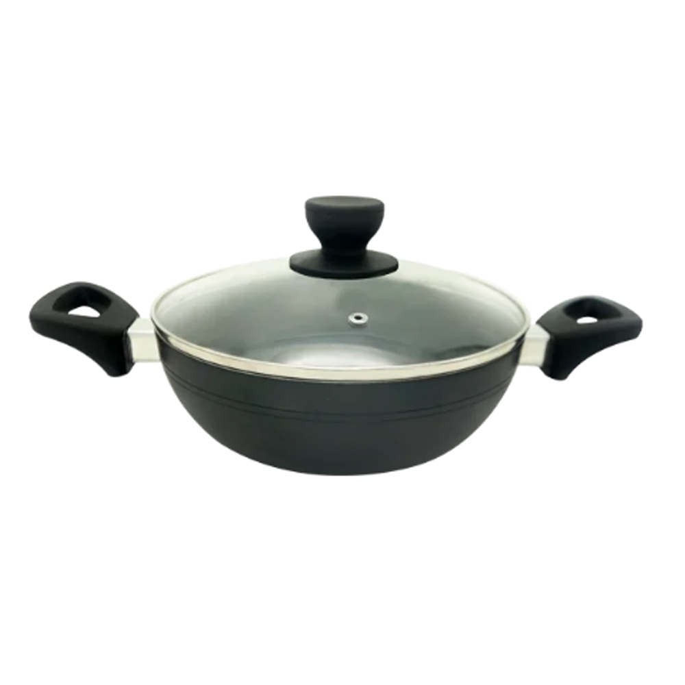Hamko TH Wok Pan with Glass Lid - 26 CM