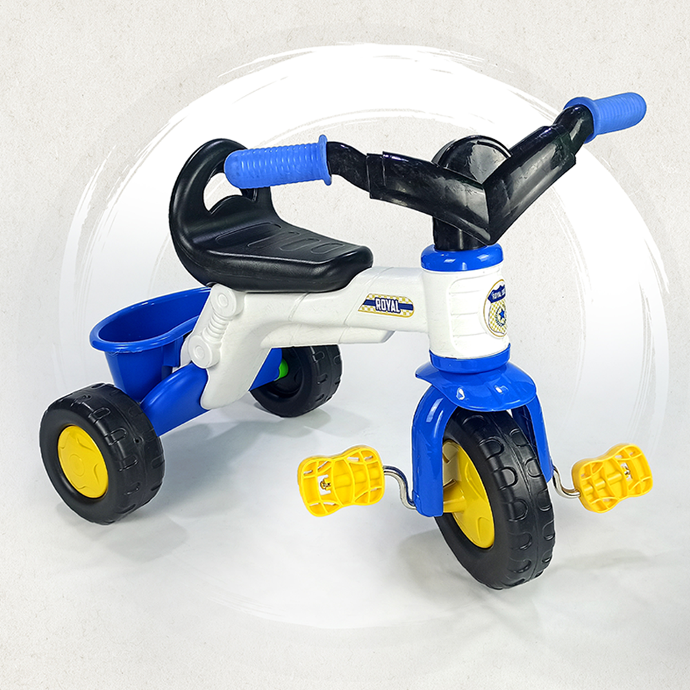 Tricycle Three Wheeler With Safety Bracket For Kids - Blue