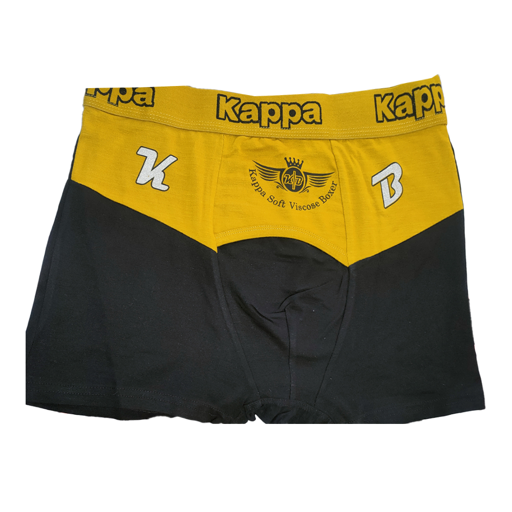 Kappa Cotton Boxer For Men - Black and Yellow