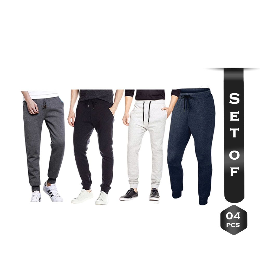 Set of 4 Pcs Laksba Soft Washed Cotton Sweatpants for Men