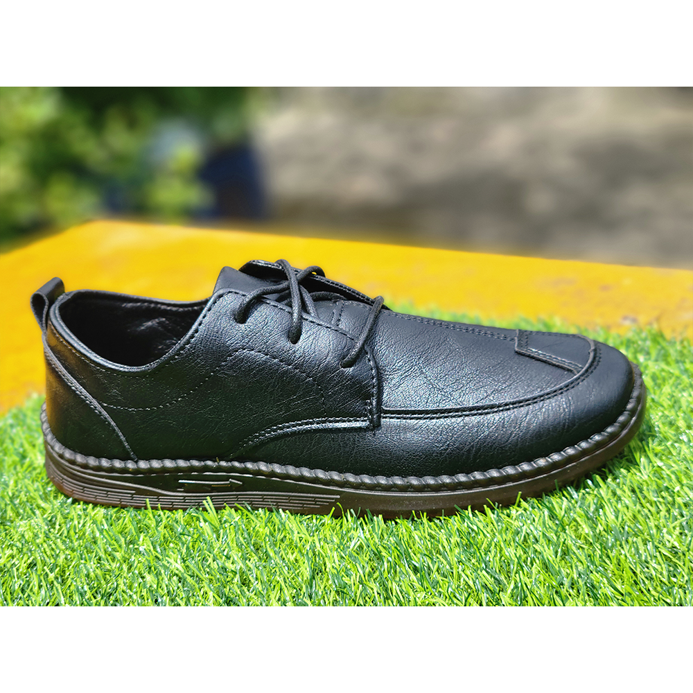 PU Leather Casual Shoes For Men - Black