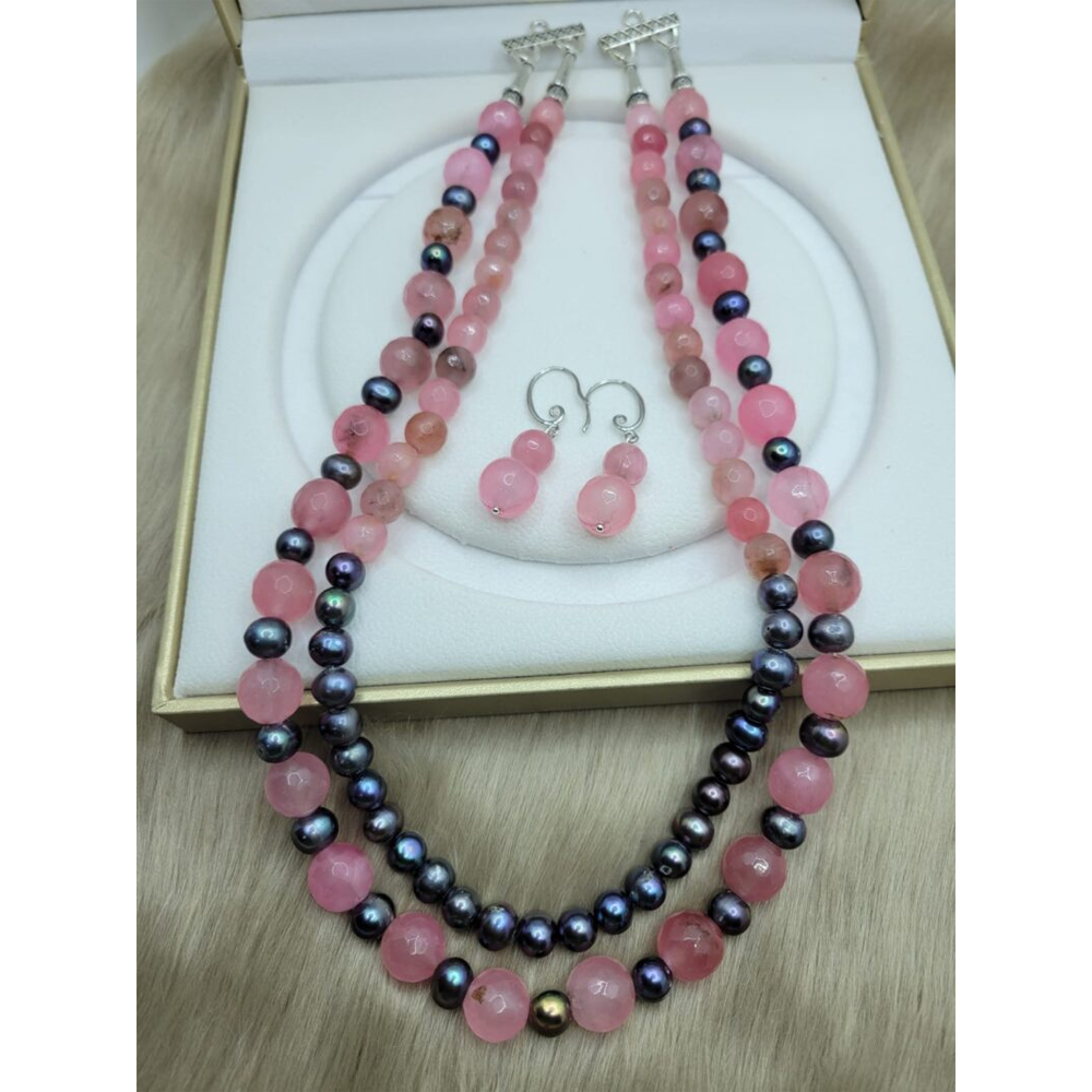 Real Pearl Jewelry with Semiprecious Gemstones - Multicolor