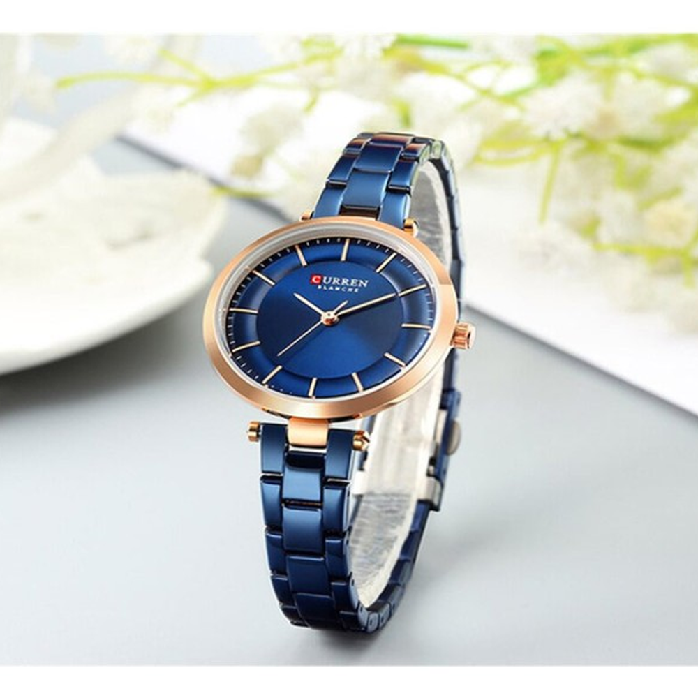 Curren 9054 Stainless Steel Quartz Wrist Watch For Women - Blue
