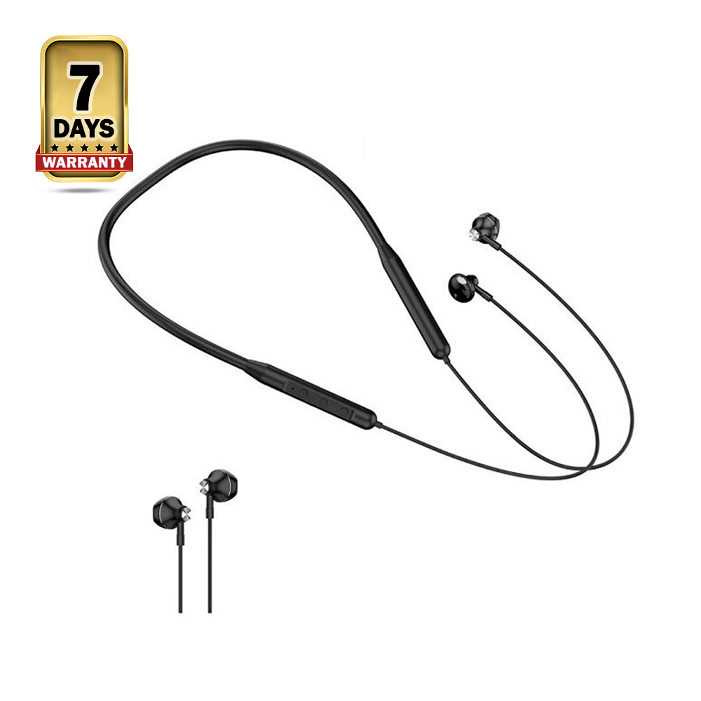 G9 Neckband Magnetic Metal Earphone - Black