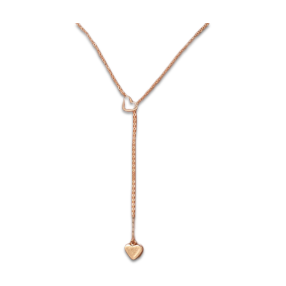 Copper Heart Chain Link Necklace for Women - Gold