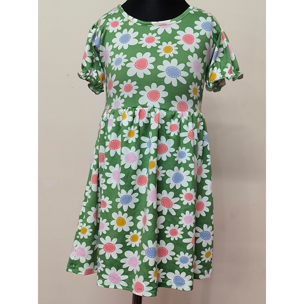 Cotton Frock for Baby Girls - Green - HP-06-GSLF