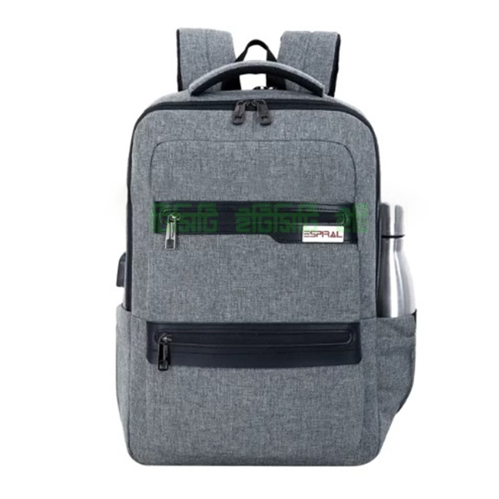 Espiral Polyester Laptop Backpack With USB Port Grey