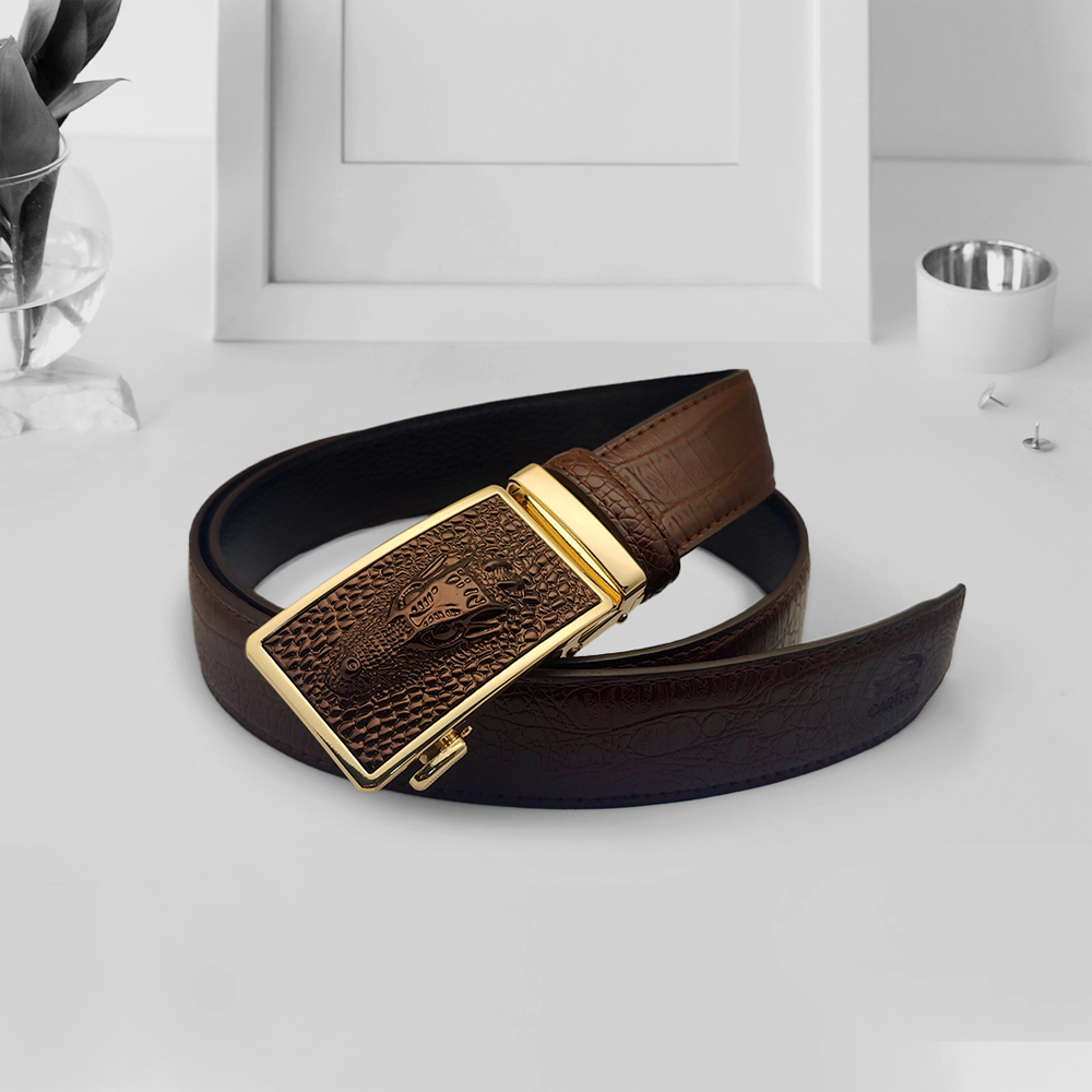 Leather And Metal Belt for Men - Black