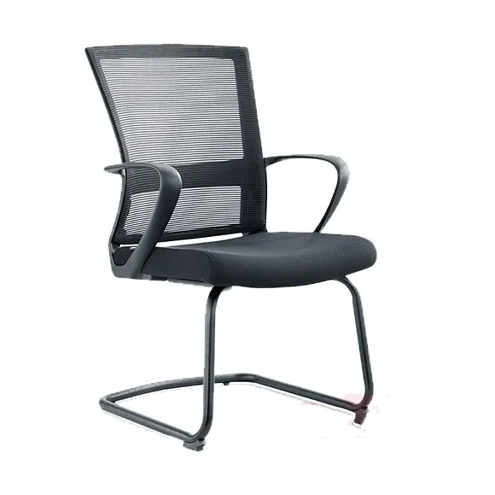 Fabric and Plastic Basic V Executive Office Chair - Black