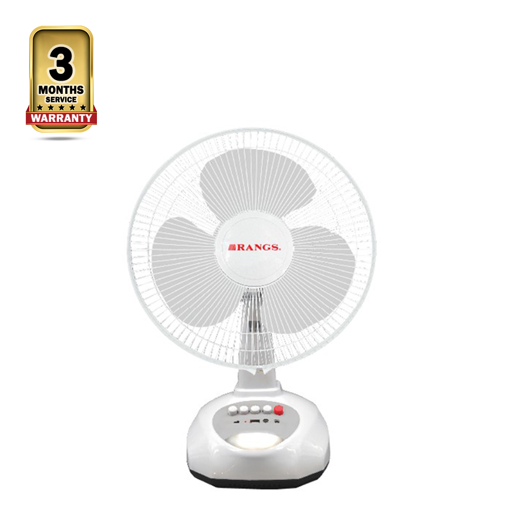 Rangs RSTF-12OMINI Solar Rechargeable Fan With LED Light - 12 Inch
