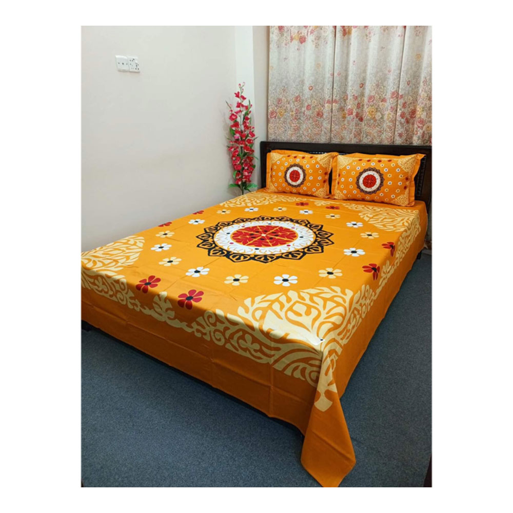 Cotton Bedsheet with Pillow Covers - king Size - 2502016