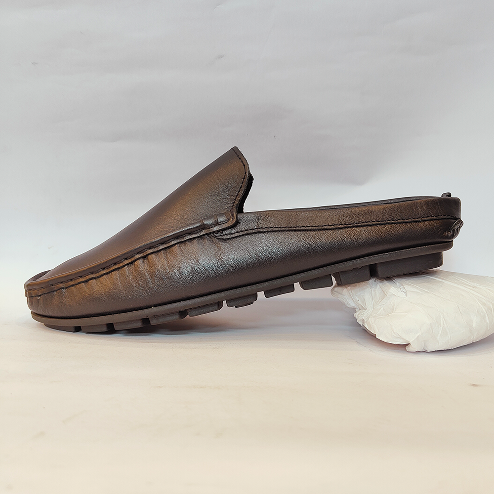 Reno Leather Half Shoes For Men - Black - RH4025