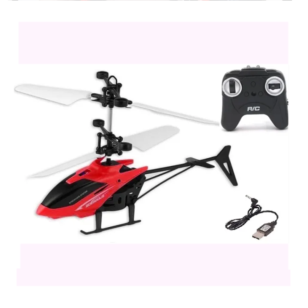 Plastic Remote Control Rechargeable Helicopter For Kids - Multicolor