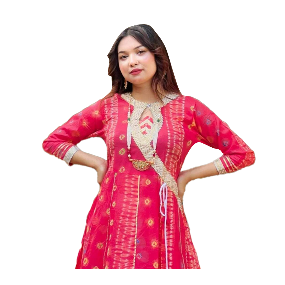 Garara Kurti Set Two Piece for Women - Pink - MK-47