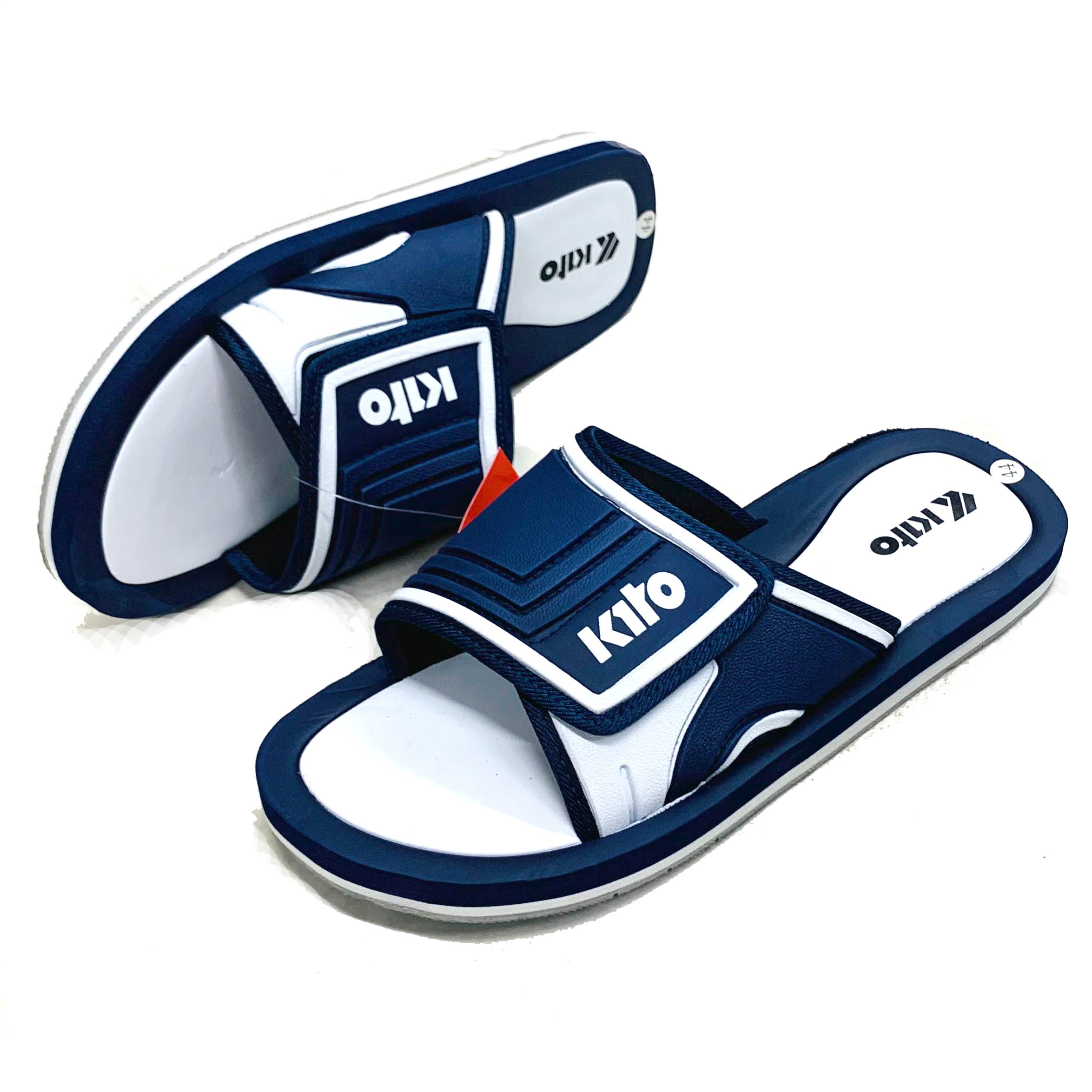 kitto PU Leather Slide Slipper for Men - Blue - SL 733
