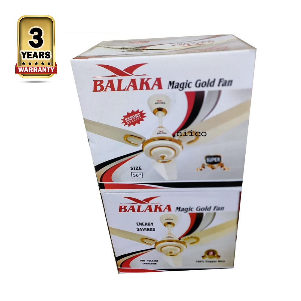 Balaka Magic Gold Exclusive Ceiling Fan - 56 Inch - White