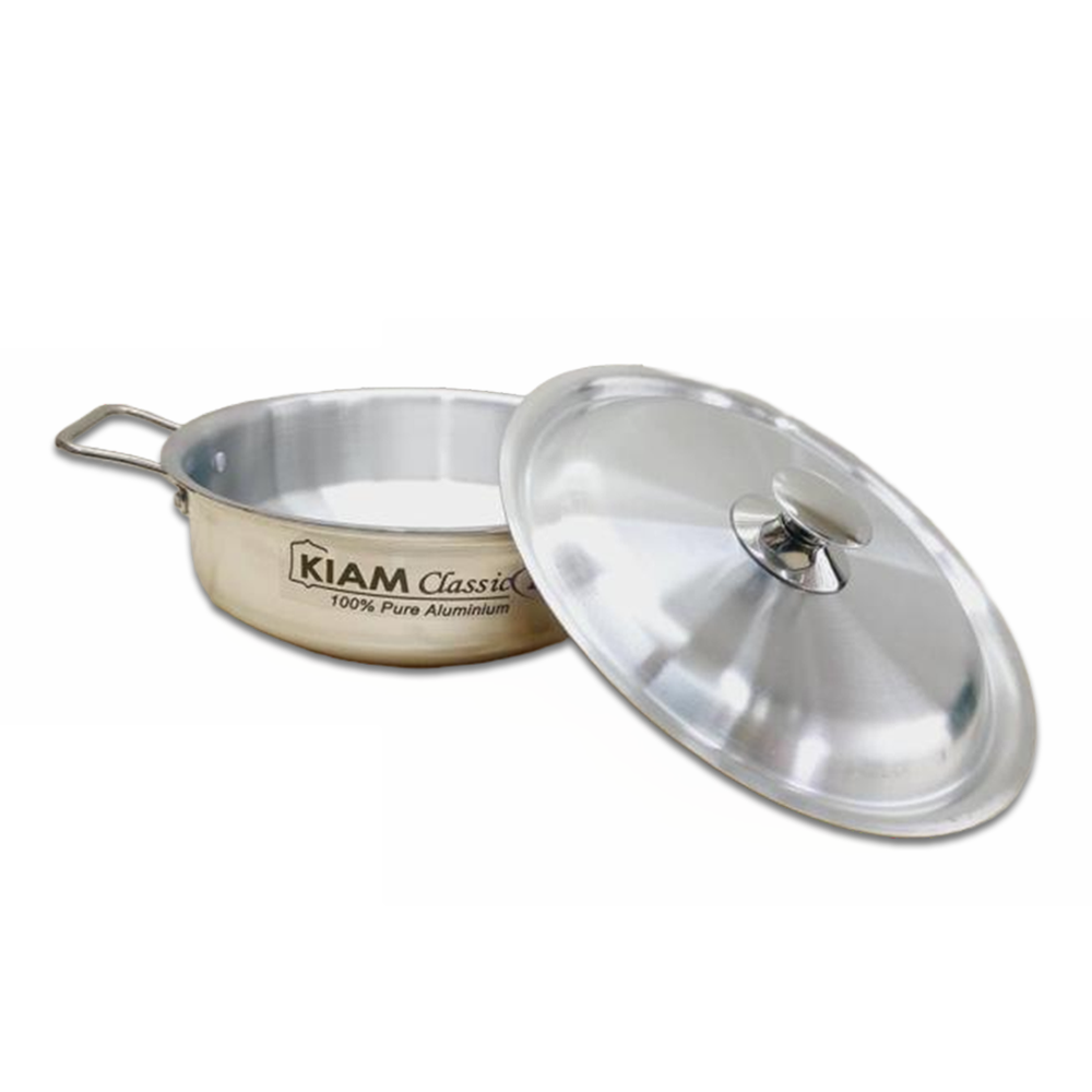 Kiam Aluminum Wok Pan Casserole with Lid - 28cm