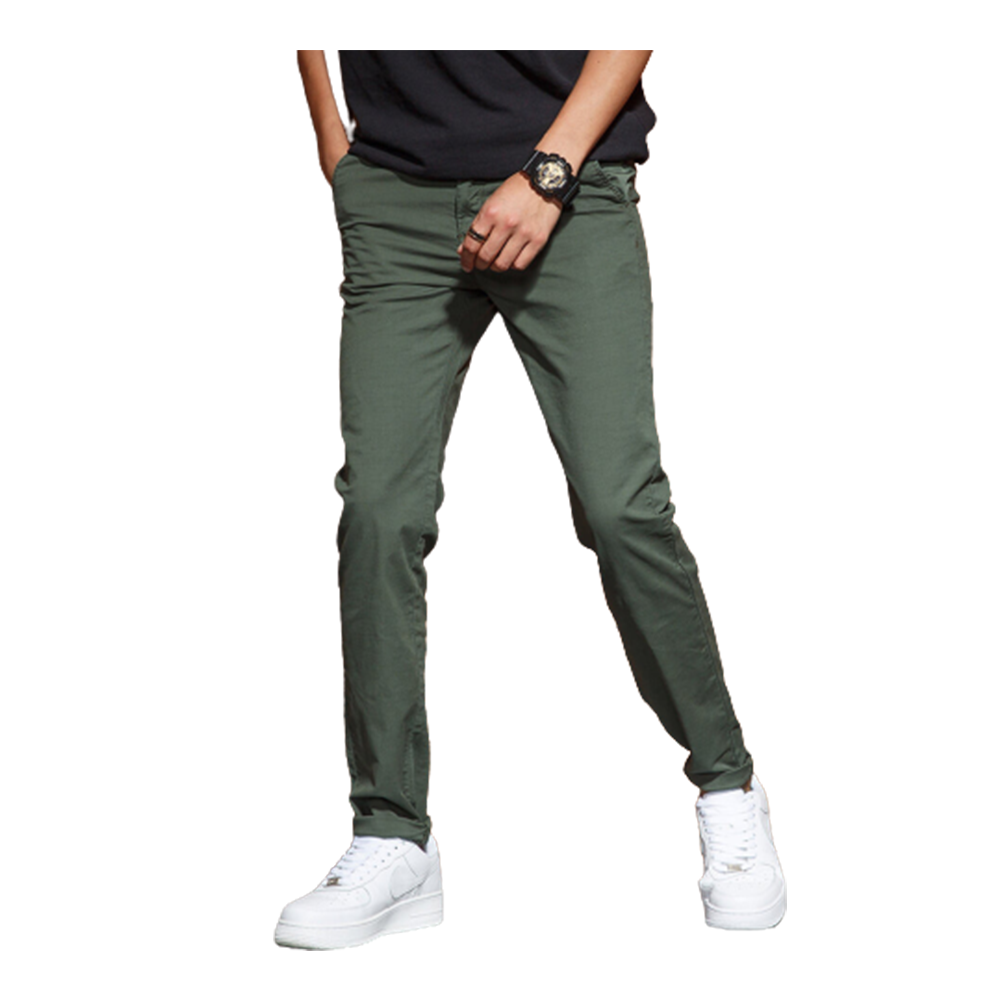 Cotton Chinos Gabardine Pant For Men - Olive - NZ-3206