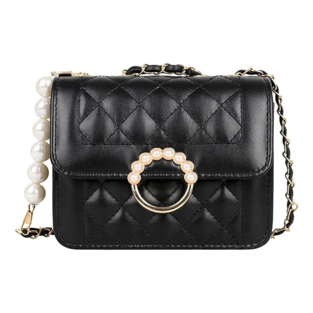 Leather Hand Bag For Women - Black
