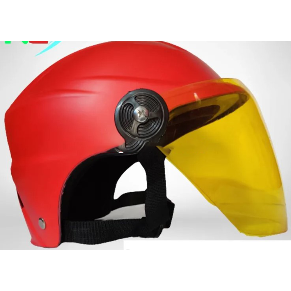 SFM Open Half Face Bike Helmet With Glass - Red