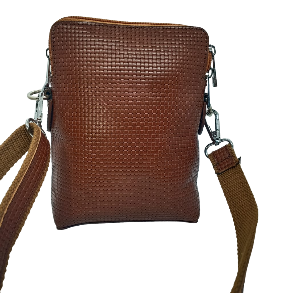 Loretta Leather Mini Messenger Bag - Chocolate