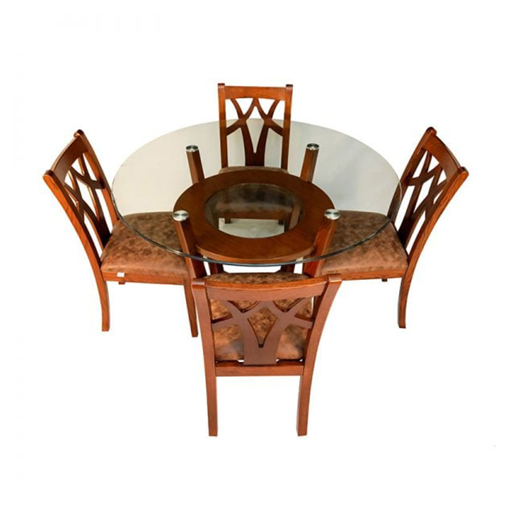 ZNE ZN-DNT-003 OAK Magic Circle Dinning Table - 4 Seater - Antique