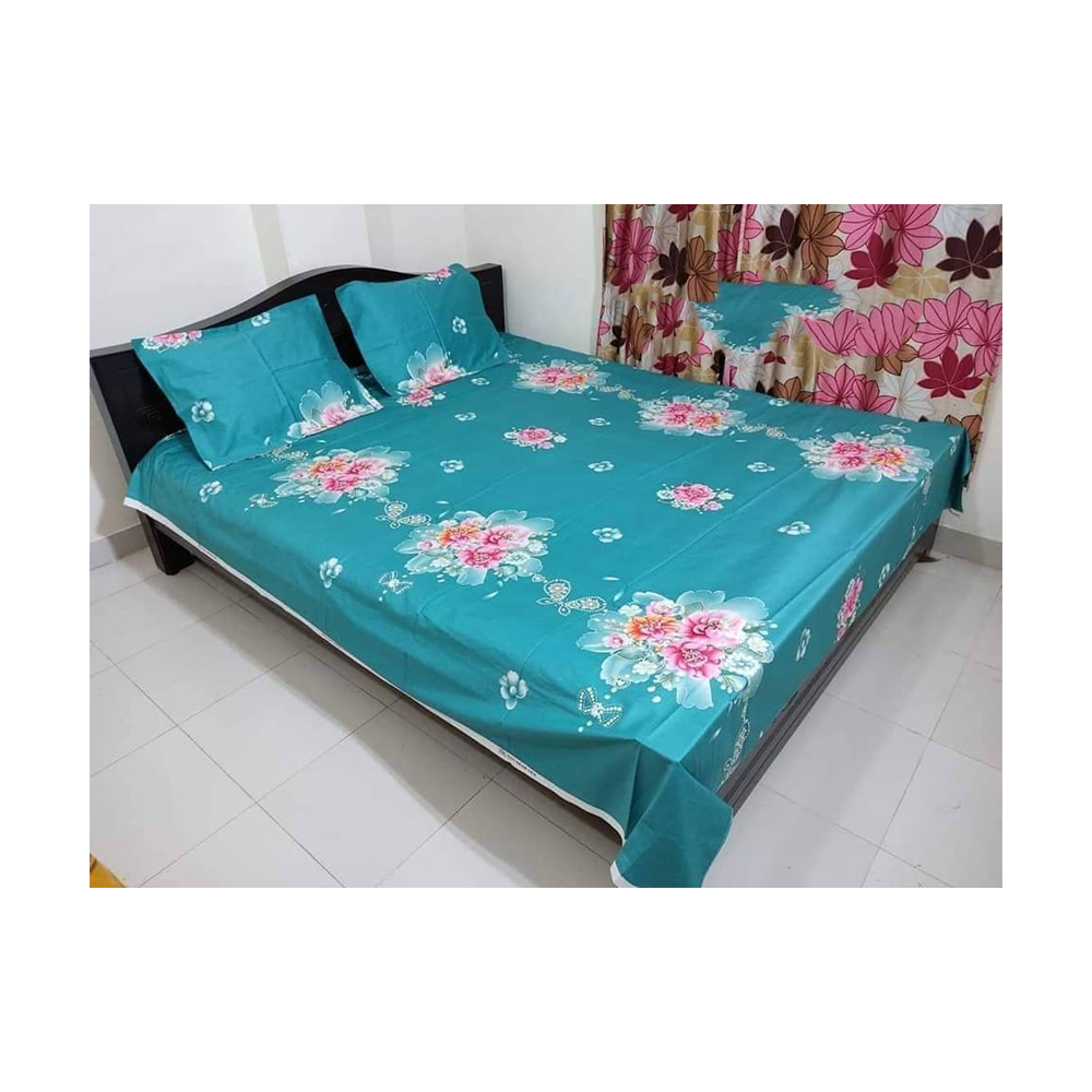 King Size Cotton Panel Bedsheet - BT-126 - Multicolor