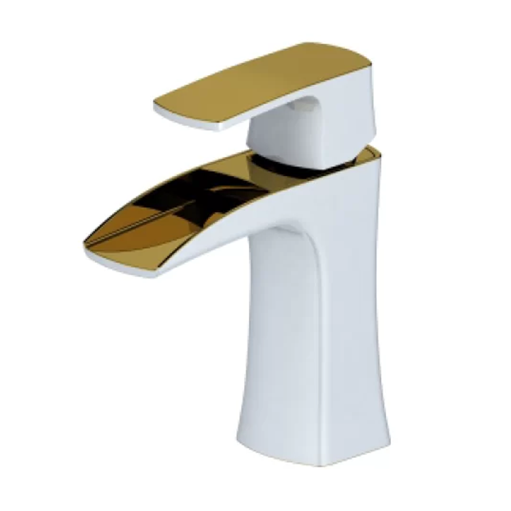 Marquis F19020GW Hastings Basin Mixer Tap - White & Gold