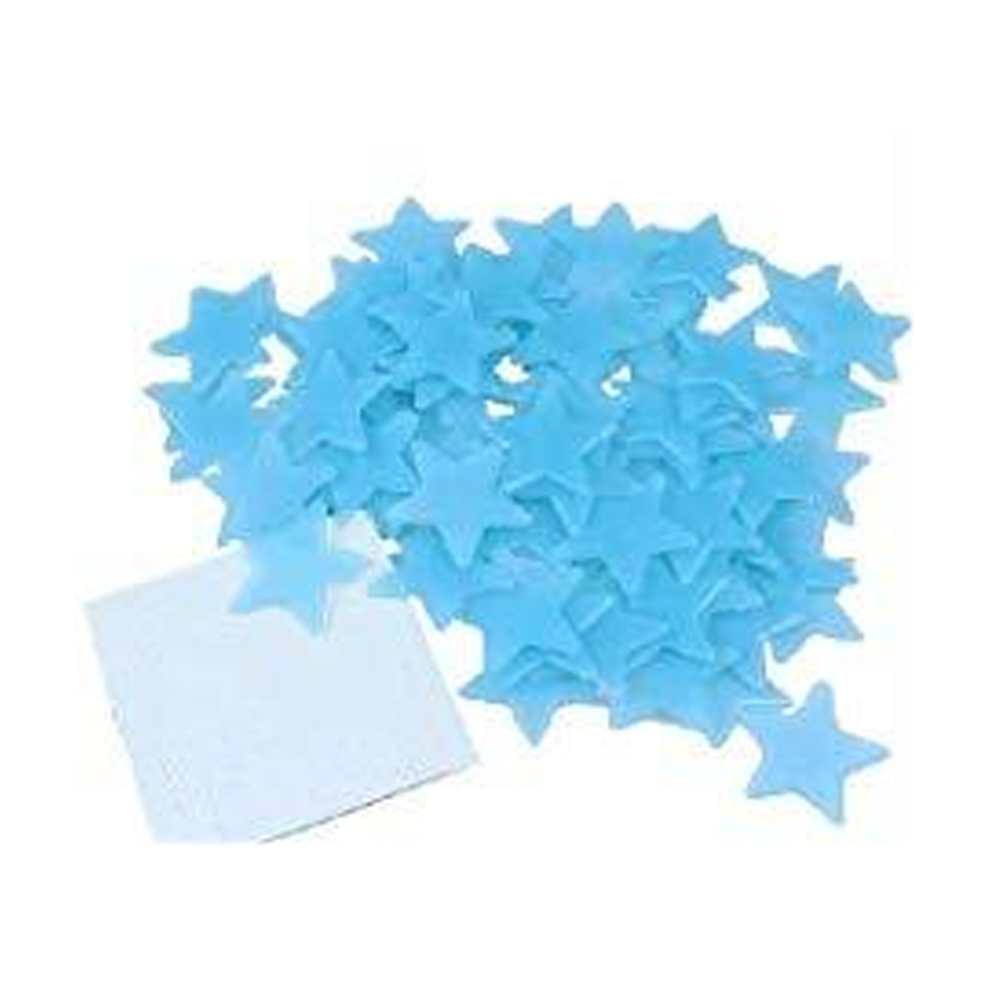Night Glow Fluorescent Blue Stars with Glue Dots - 25pcs pack - SA000CRFT105