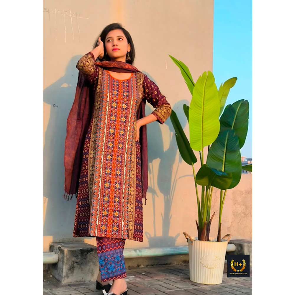 Aarong Cotton Cappuccino Salwar Kameez For Women