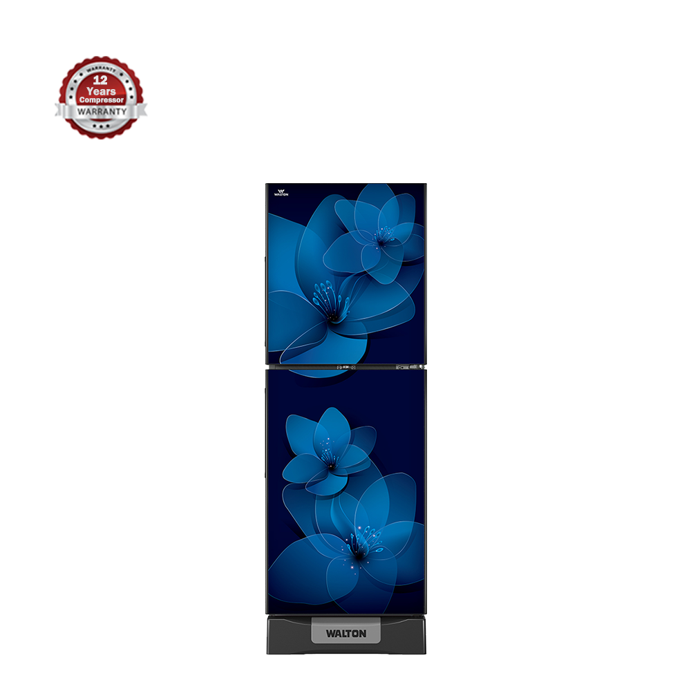 Walton WFB-2B6-GDXX-XX-Frost Refrigerator - 238 Liter - Blue Flower Print 