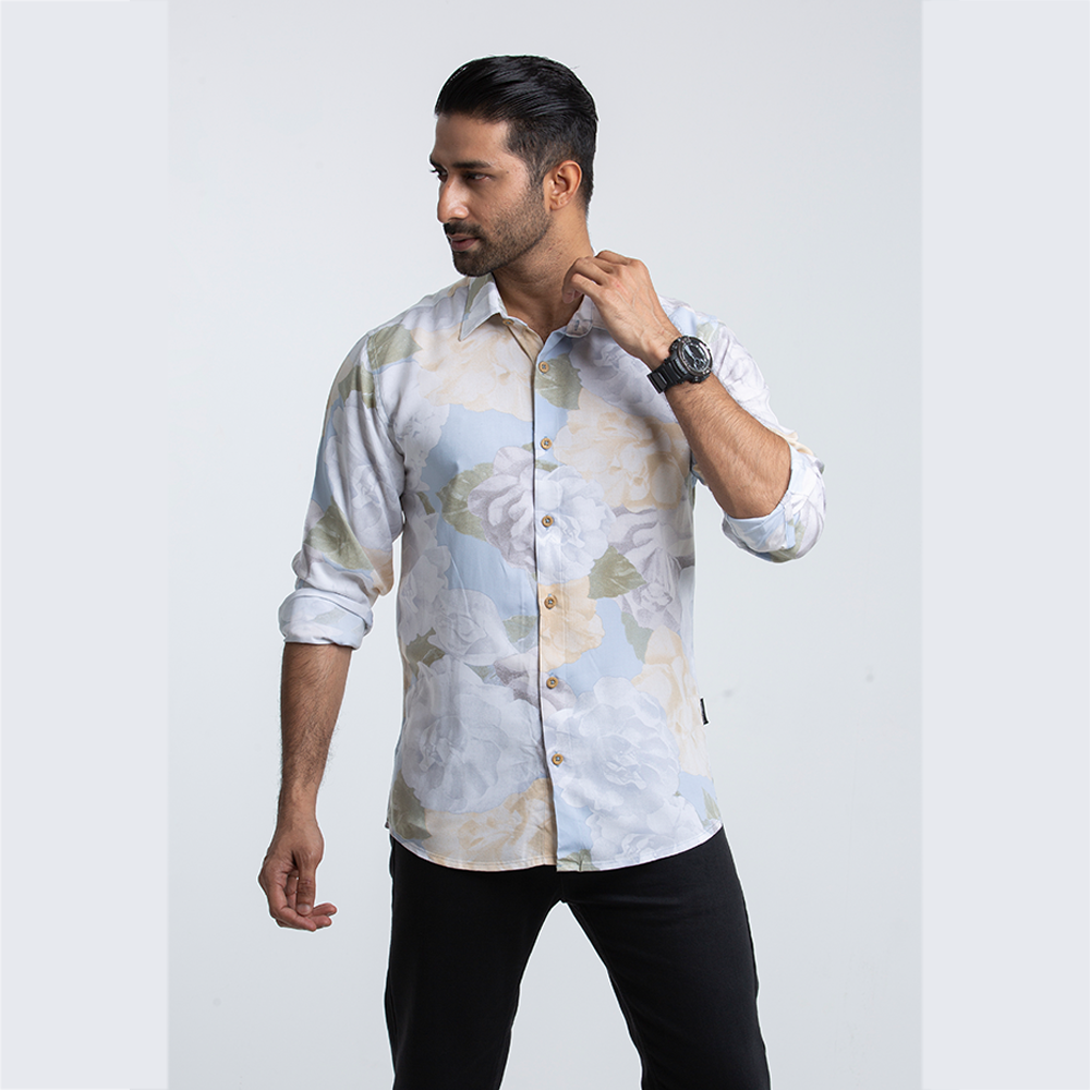 China Linen Full Sleeve Casual Shirt for Men - Multicolor - SP0213