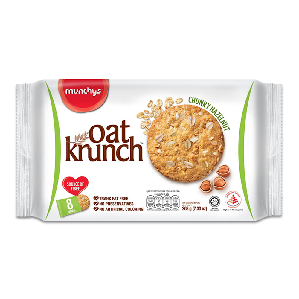 Munchys Oat Krunch Chunky Hazelnut Biscuits - 208gm - 200001432