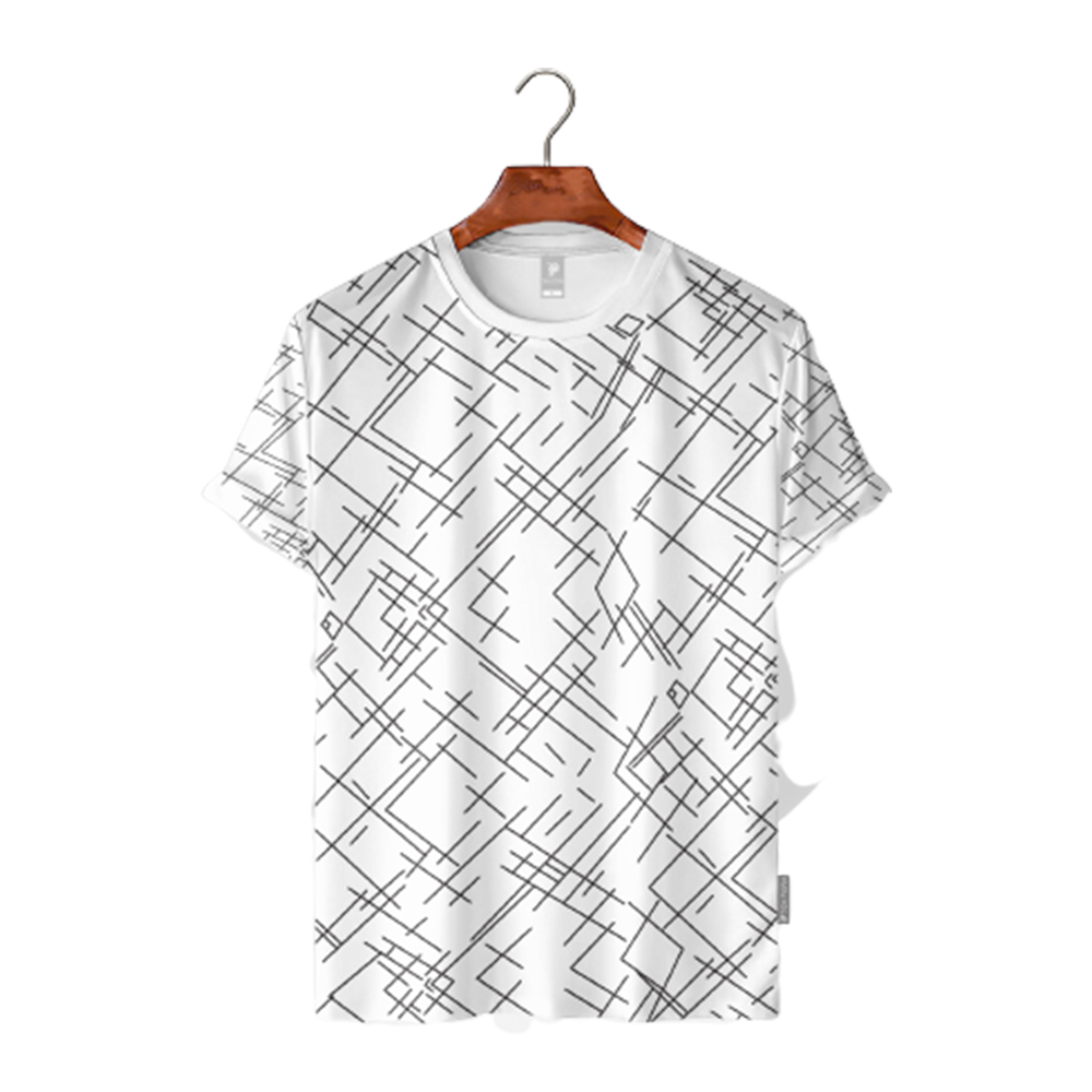 Cotton Half Sleeve T-Shirt For Men - White - TS-13