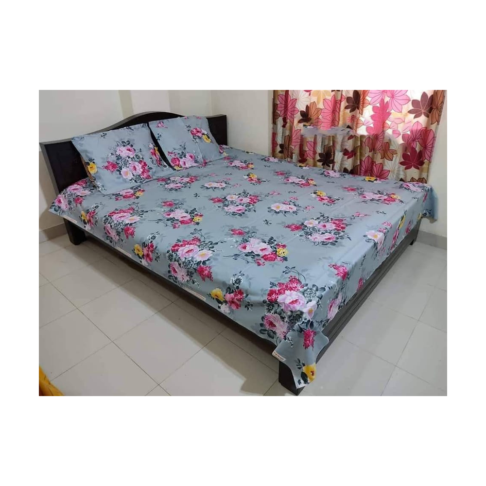 King Size Cotton Twill Bedsheet - BT-136 - Multicolor