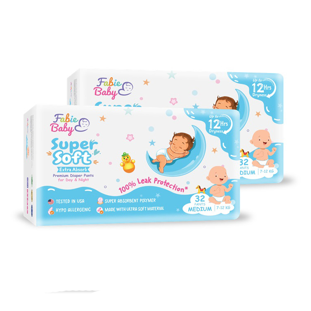 Pack Of 2 Fabie Baby Super Soft Extra Absorb Premium Diaper Pants ...