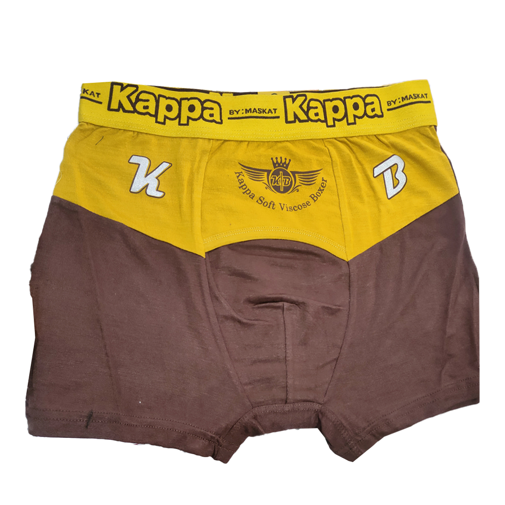 Kappa Cotton Boxer For Men - Dark Salmon and Yellow