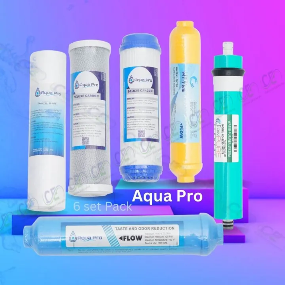 Combo of 6 Pcs Aqua Pro Year Complete Set Ro Machine Filter Cartridge