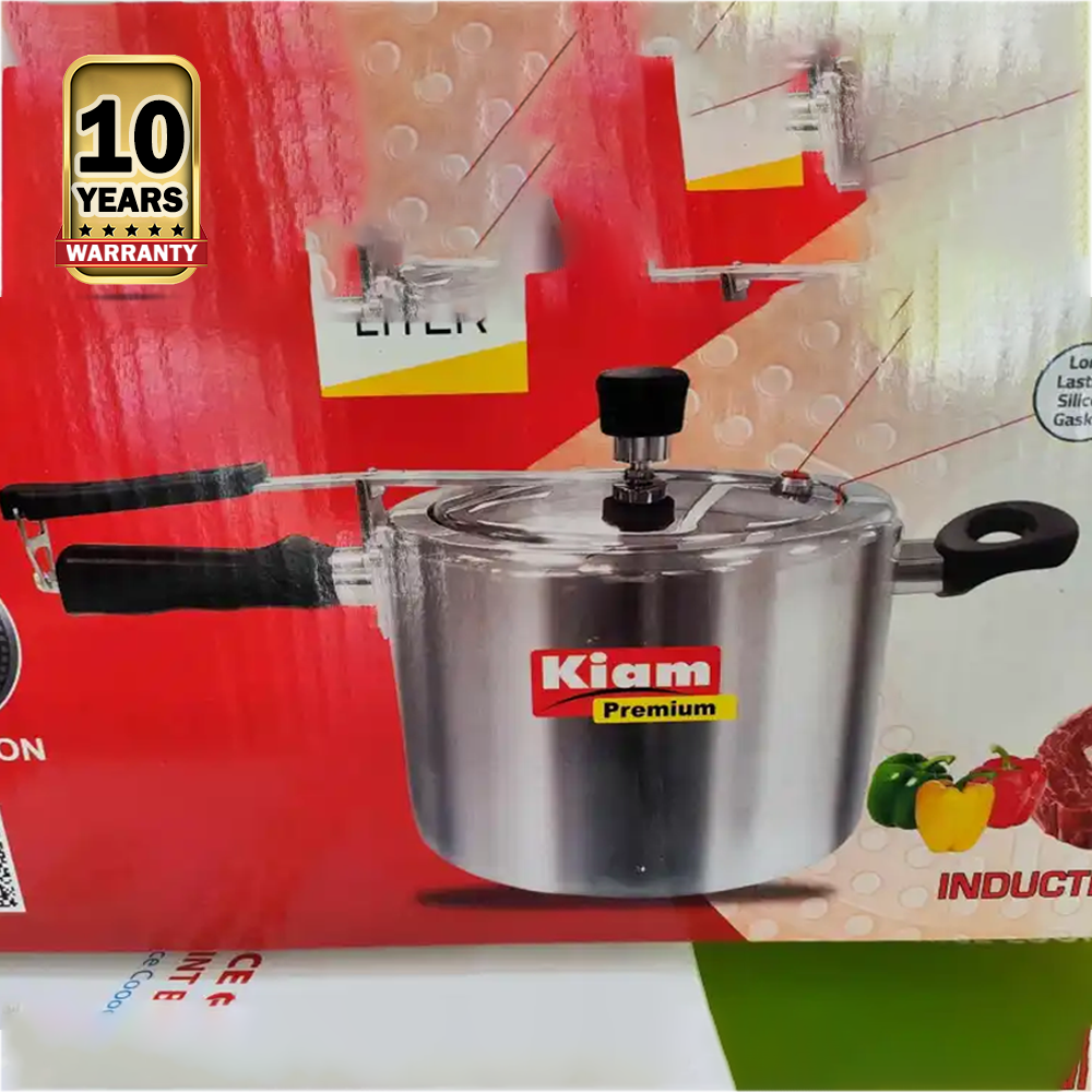 Kiam Stainless Steel Premium Pressure Cooker 7.5 Liter Silver