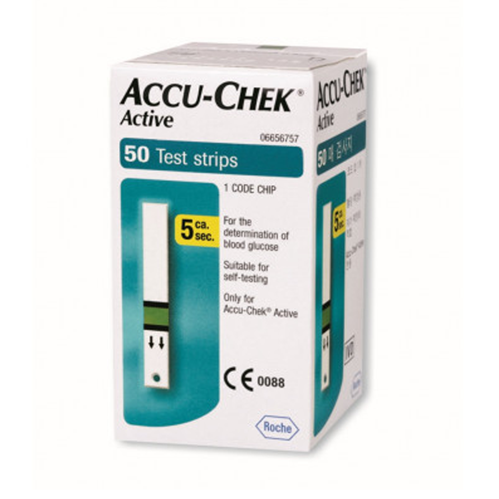 Accu-Chek Active Blood Glucose Test Strips - 50pcs