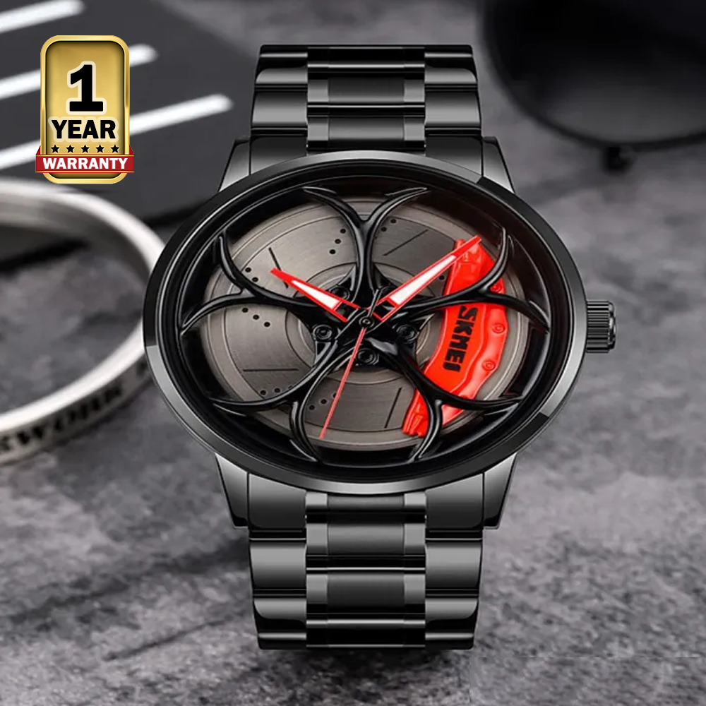 Skmei 1990 Stainless Steel Creative Design Quartz Wrist Watch For Men